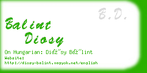 balint diosy business card